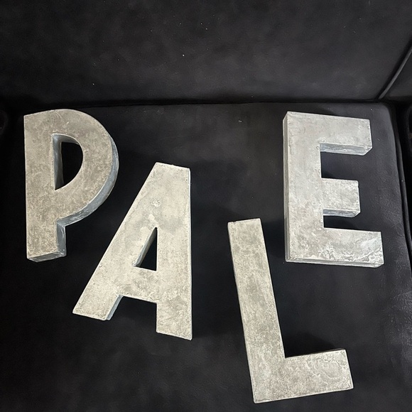 L Anthropologie Metal Zinc Industrial Letter L 8”x4.5”x1” Scandinavia Rustic - Picture 10 of 11